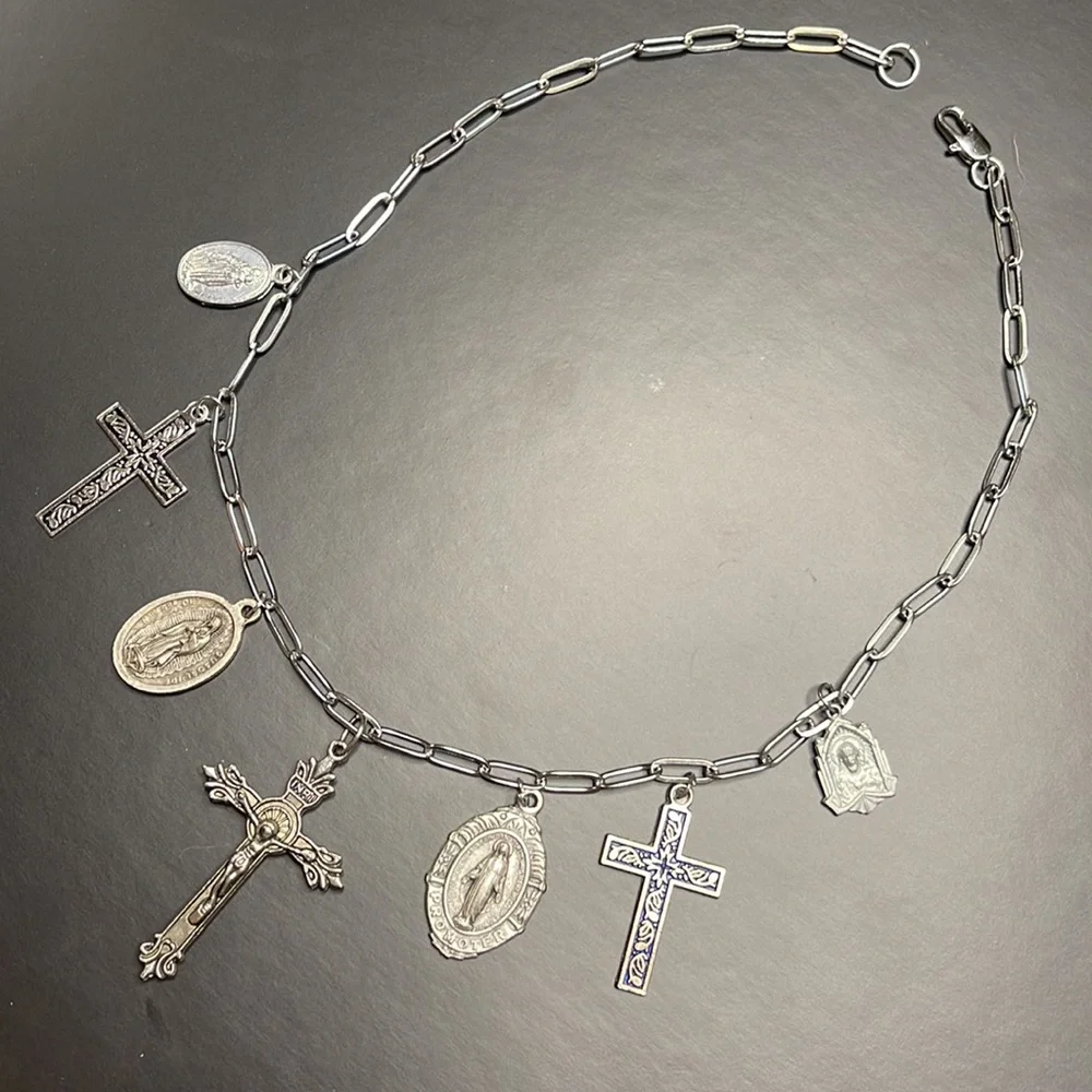 Saints Collection- A Cross The Universe handmade charm necklace.💫 - Picture 3 of 5